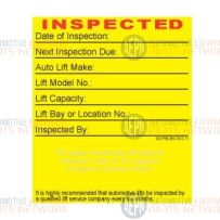Lift Inspection Decal (roll of 250) | BH-7011-11 | SVI Exclusive