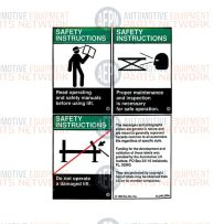 Four Post Safety Instructions | BH-7077-61D | SVI Exclusive