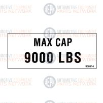 Max Cap 9000 lbs. Decal | BH-7077-61E | SVI Exclusive