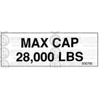 Max Cap 28,000 lbs. Decal | BH-7077-61F | SVI Exclusive