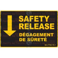 "Safety Release" Decal | BH-7790-79-1 | Wheeltronics 6-3035 