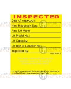 Lift Inspection Decal (roll of 250) | BH-7011-11 | SVI Exclusive