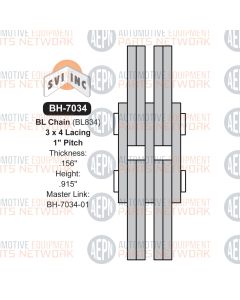 1" Pitch Leaf Chain 3x4 | BH-7034 | Drive Chain BL834