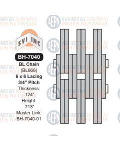 3/4" Pitch Leaf Chain 6x6 | BH-7040 | Drive Chain BL666