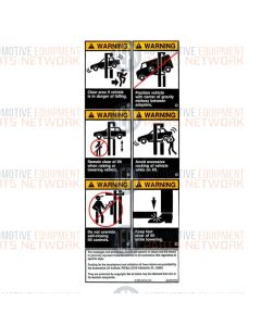 Two Post Surface Lift Warning Decal | BH-7077-61B | SVI Exclusive