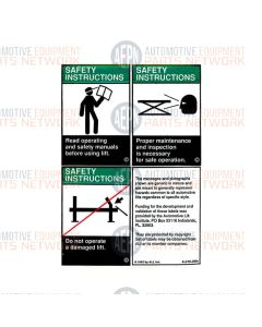 Four Post Safety Instructions | BH-7077-61D | SVI Exclusive