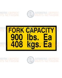 Turf Fork Capacity Label | BH-7354-42 | Manitowoc A-530-27