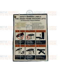 ALI/WL 300 Placard | BH-7529-28 | Rotary 991348KIT