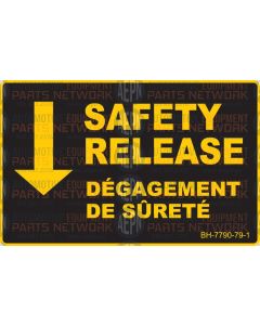 "Safety Release" Decal | BH-7790-79-1 | Wheeltronics 6-3035 
